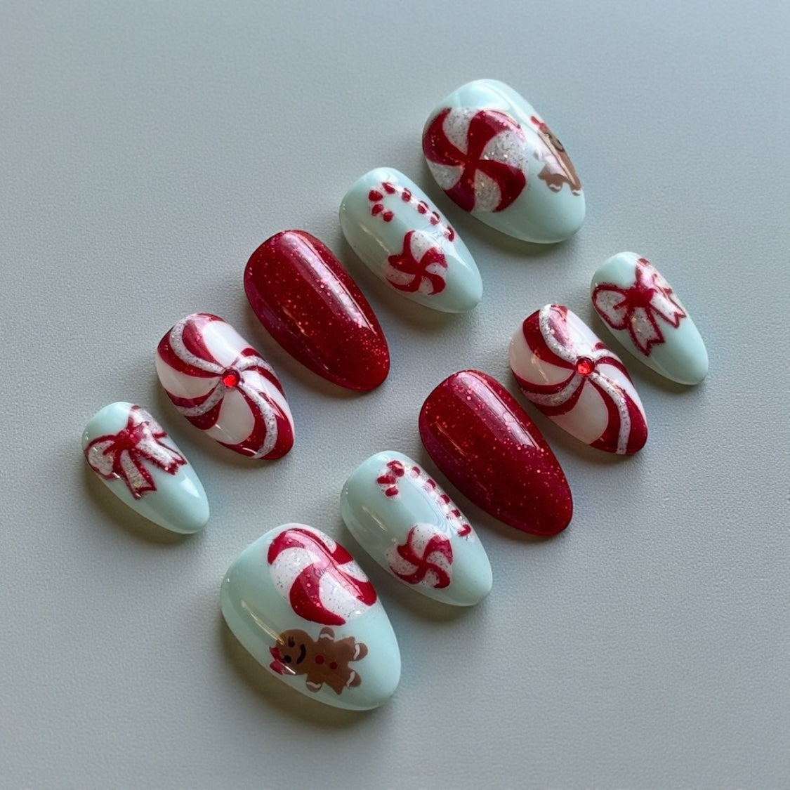 Minty Magic Press-On Nail Set