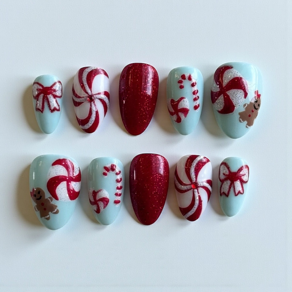 Minty Magic Press-On Nail Set